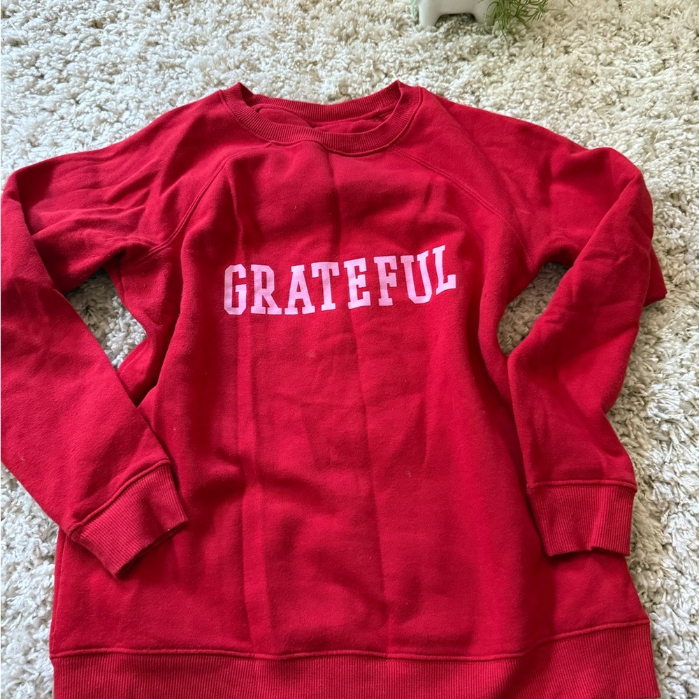 Dip Red Crewneck Sweater Vibrant Grateful cozy Style